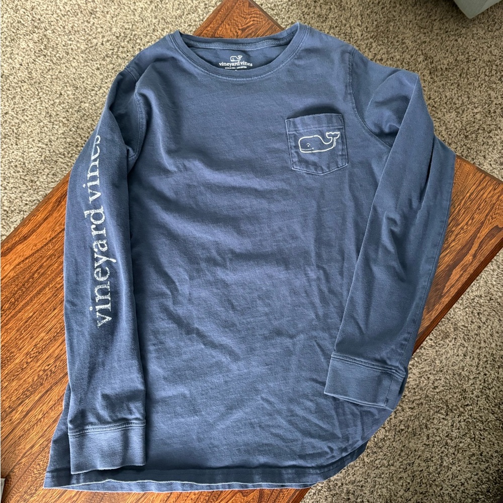 Vineyard Vines Blue Long Sleeve Pocket T Shirt